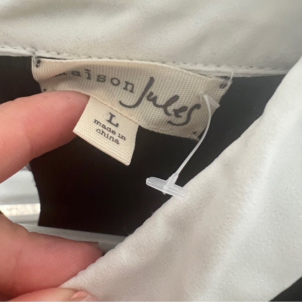 ANTHROPOLOGIE Maison Jules Peter Pan Collar SWEATER LARGE Short Sleeve NWOT - Picture 6 of 7